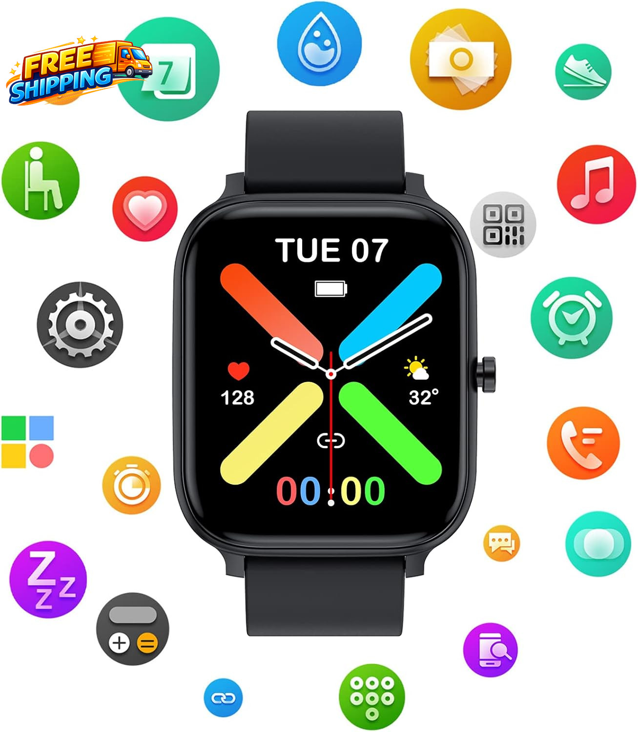 Smart Watch for Men Women Compatible with Iphone Samsung Android Phone 1.69 Inch