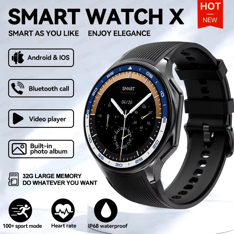 For OPPO Watch X Smart Watch 2024 New 4G Memory Music Video Bluetooth Call Water