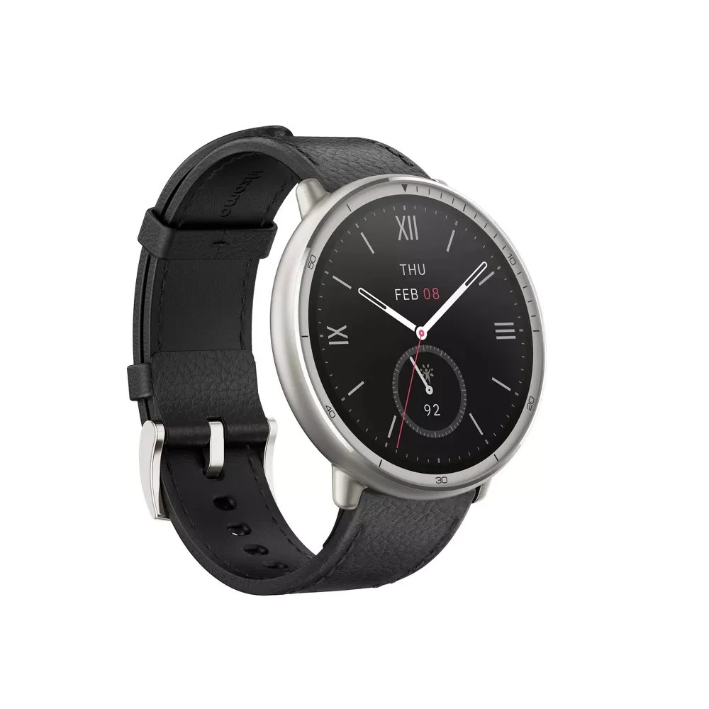 New Amazfit Active 2 Premium Version 44mm Fitness Smart Watch Black Leather