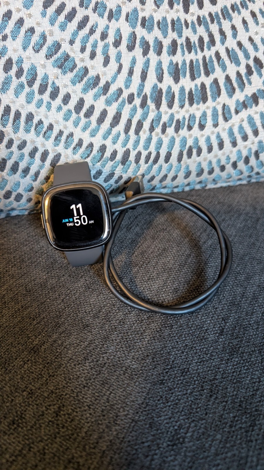 Fitbit Sense 2, Shadow |Graphite Aluminum | Gray Silicone Band HR Bluetooth