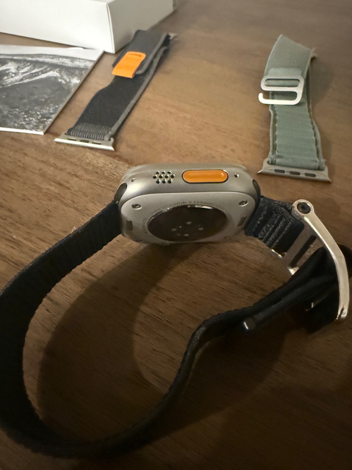 Apple Watch Ultra 49mm 1st gen, Green Alpine and Trail Loop bands, 85% battery