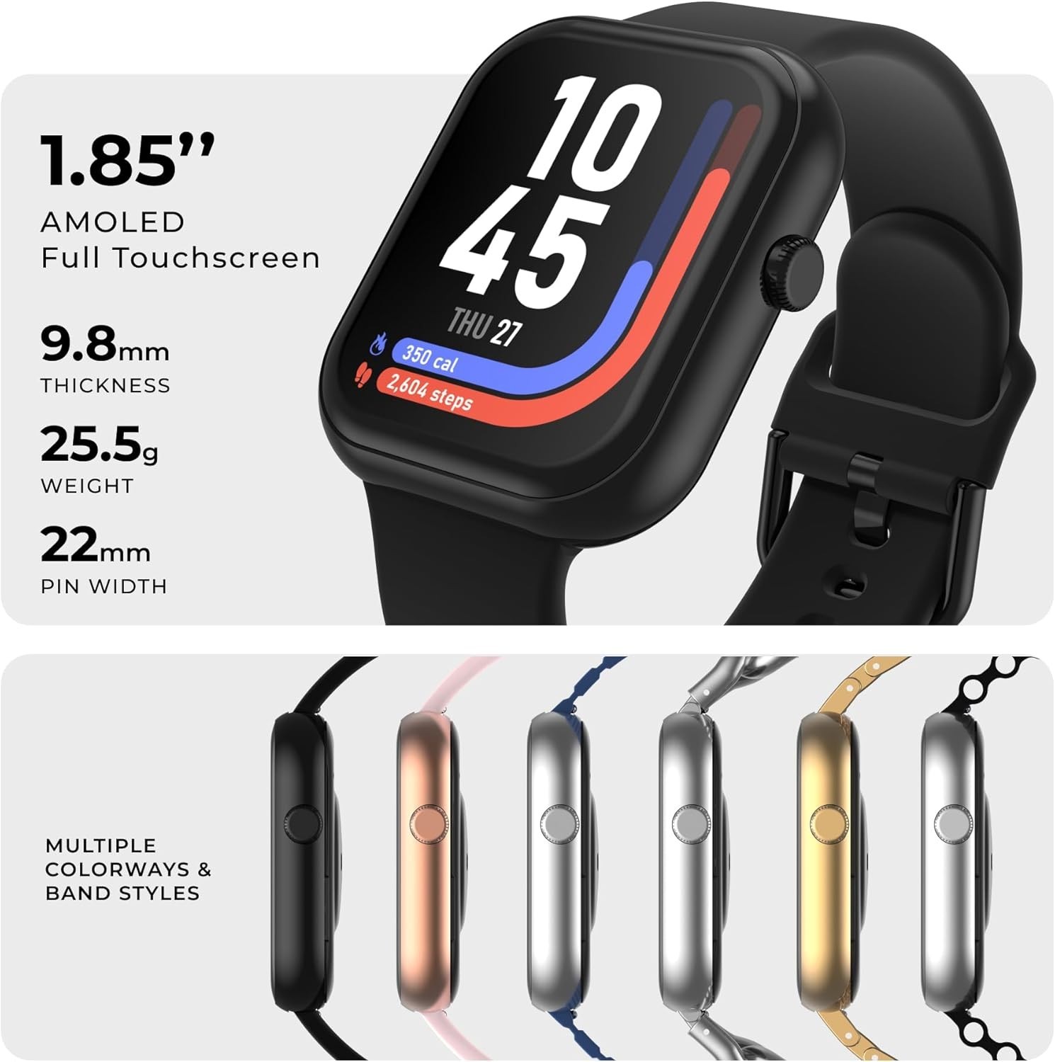 NEW iTouch AIR 5 Smartwatch-1.85″ AMOLED Display, BT Calling, 100+ Sports Modes
