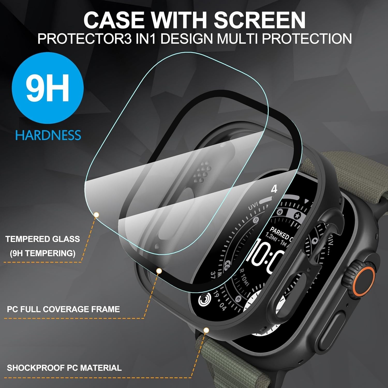 Ultra-Thin Tempered Glass Screen Protector 2-Pack for Apple Watch Ultra 49mm