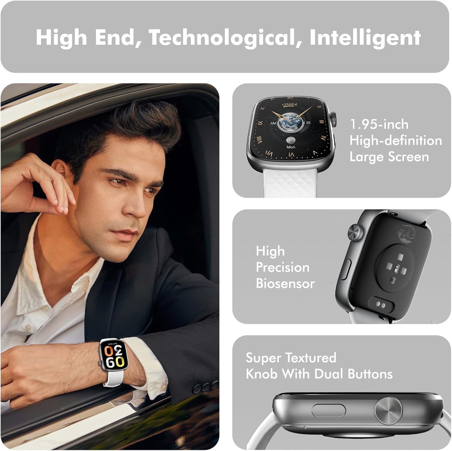 Smart Watch Bluetooth Call Heart Rate Monitor 100 Sports Modes 3ATM Waterproof