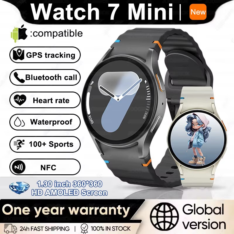 2026 New Smart Watch 7 Mini Women GPS Motion Track NFC AMOLED Display Compass He