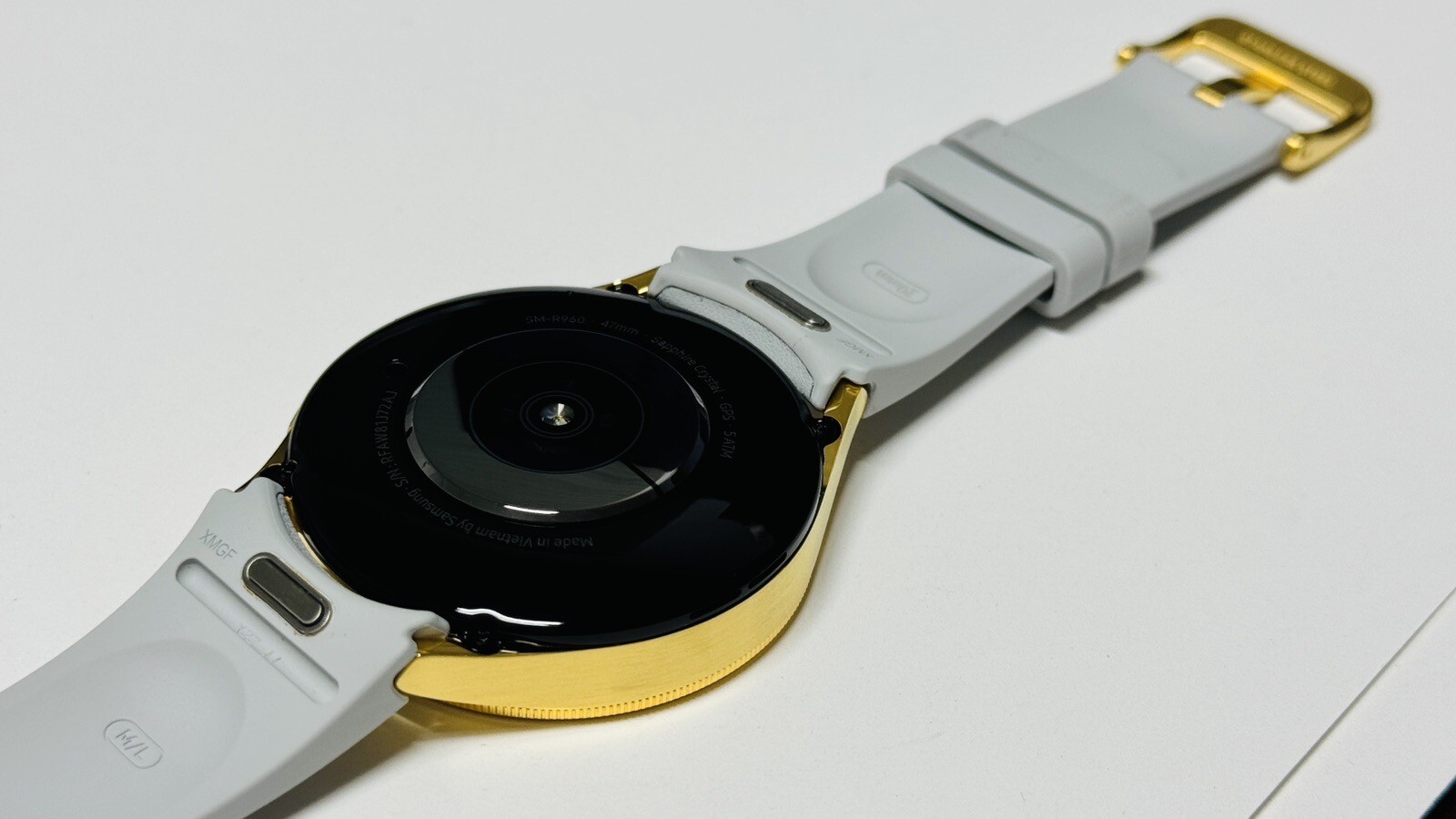 Samsung Galaxy Watch 6 43mm Custom 24k With A Samsung Fabric Band Gold Buckle