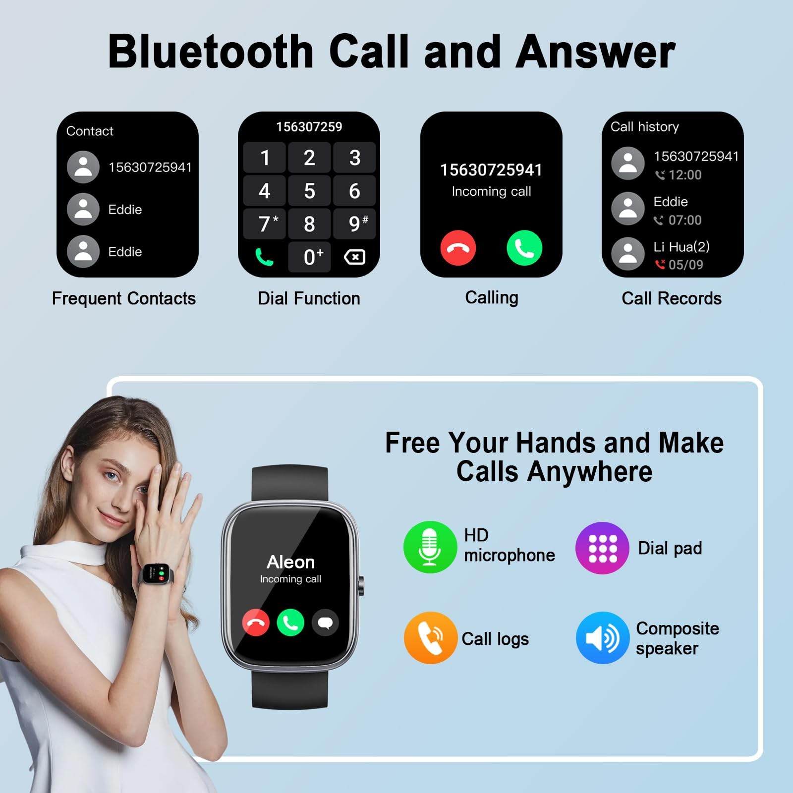 for Men (Answer/Make ), 1.91″ HD Screen Fitness Tracker, Heart Rate/Sleep Mon…