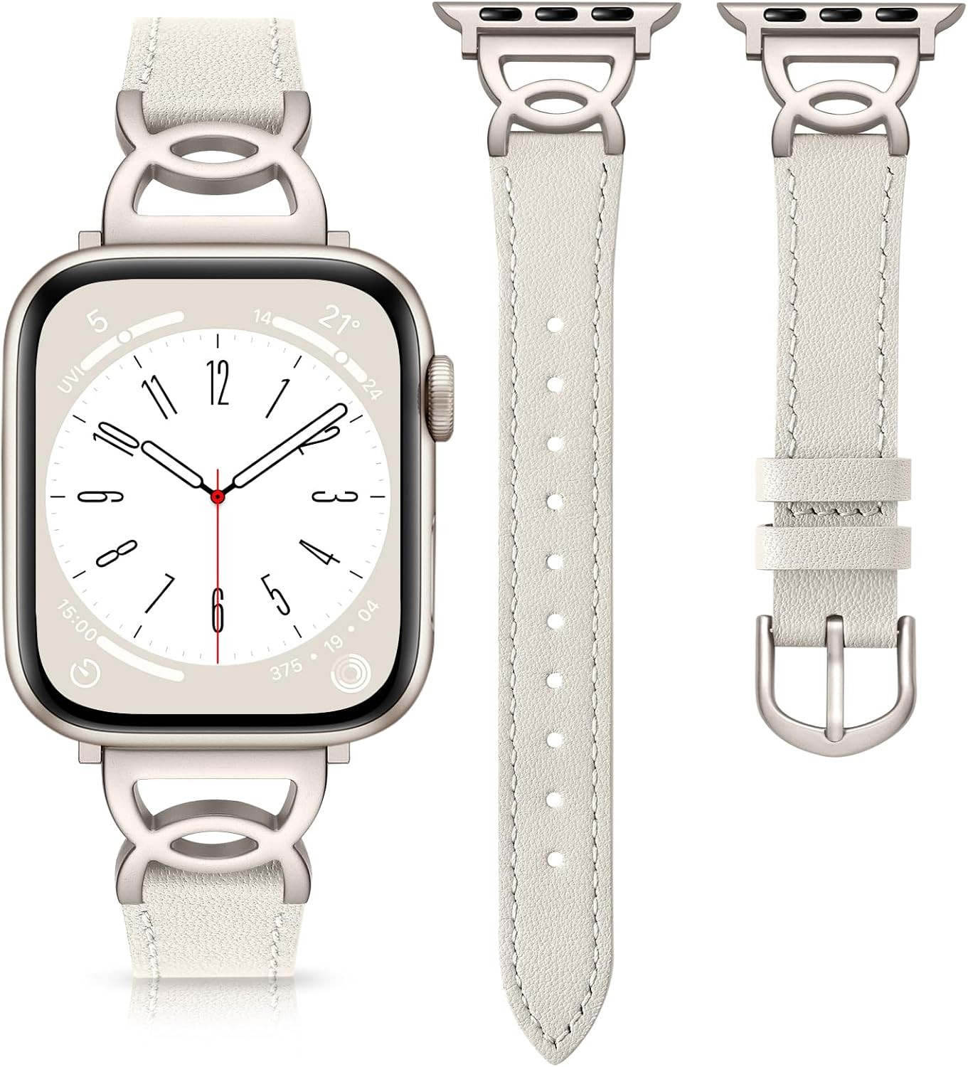 Case For Apple Watch 40mm 38mm 41mm 42mm 44mm 45mm Leather Band with Buckle