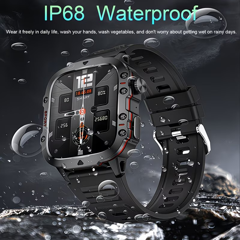 🔥Military Smart Watch for Men Bluetooth Call Rugged Fitness Tracker Android iOS