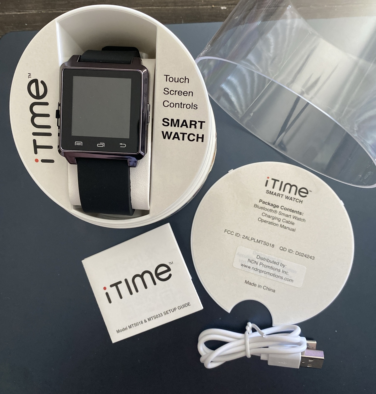 iTime Smart Watch Black Silicone Band Touch Screen Control For Android. NIB