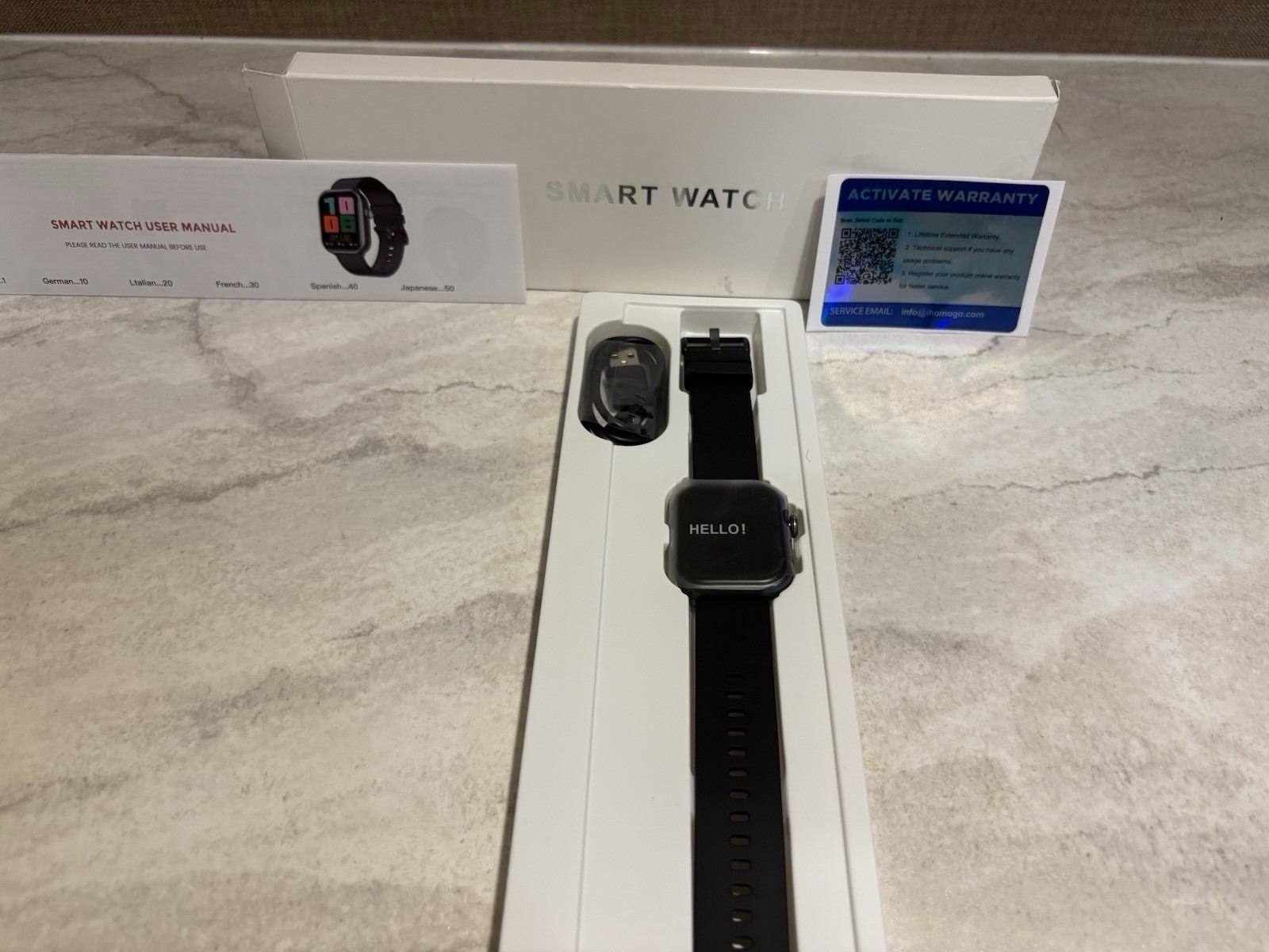 HOMOGO Smart Watches for Men Women, 1000mAh Battery Life medium, Black