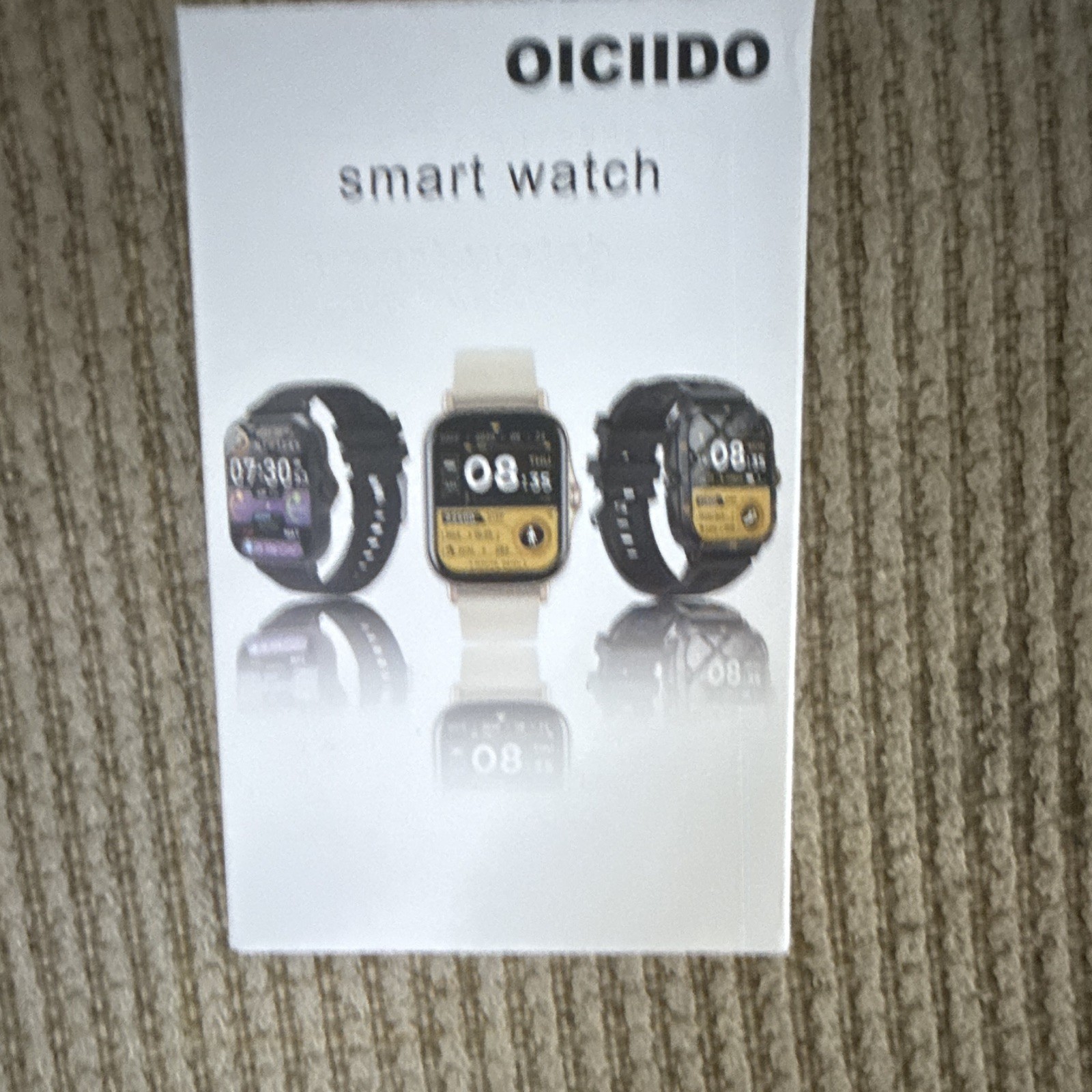 OICIIDO Smart Watch 44mm Black Silicone Band Plastic Case Android iOS 4GB