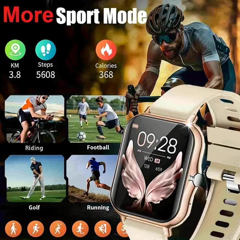Y13 Smart Watch 1.69″ Full Touch Color Screen Fitness Tracker Bluetooth Call BLK