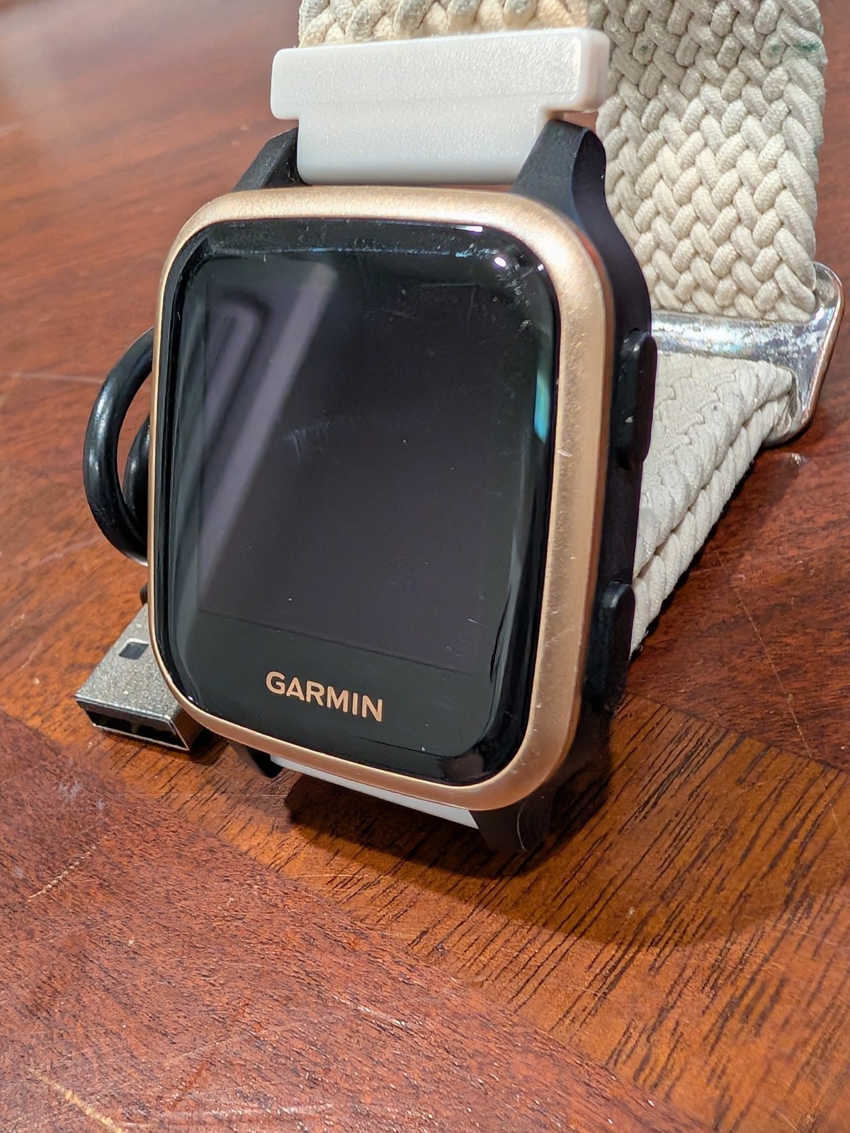 Garmin Venu SQ Music Smart Watch Preowned Gold / Black Fabric strap Fully Tested