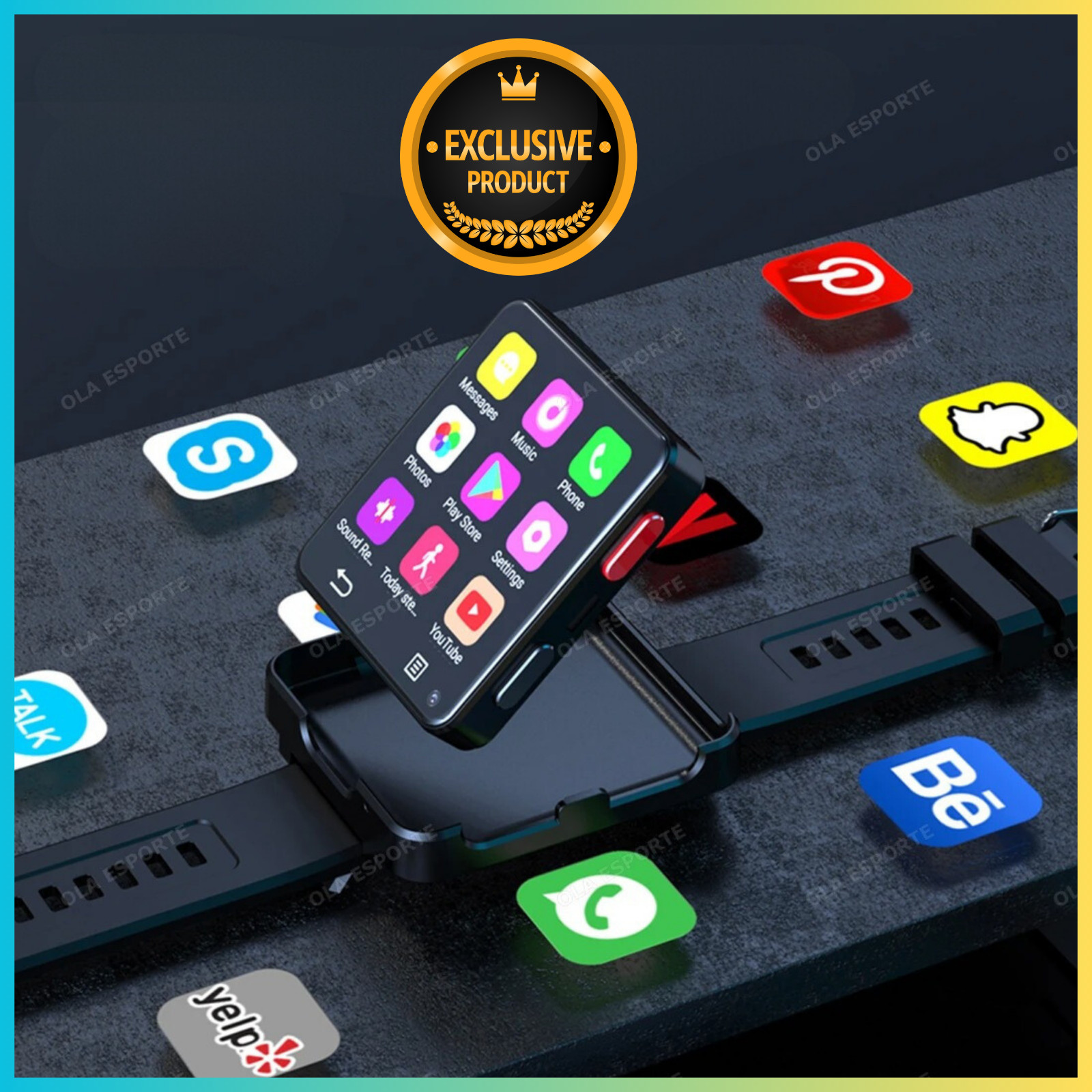 Mini Smartphone Watch Connected 0.1oz Android 11 Screen HD 2.64 ” 1200MAH