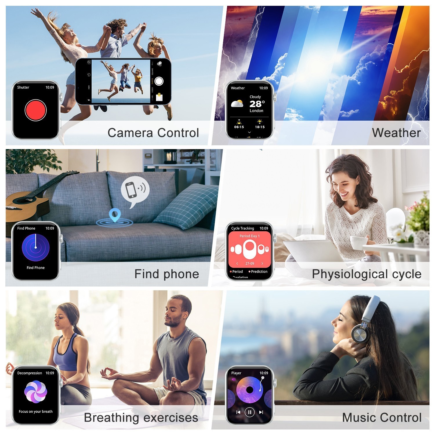 smart watch For Android Women Waterproof Smartwatch Bluetooth fitness tracker US