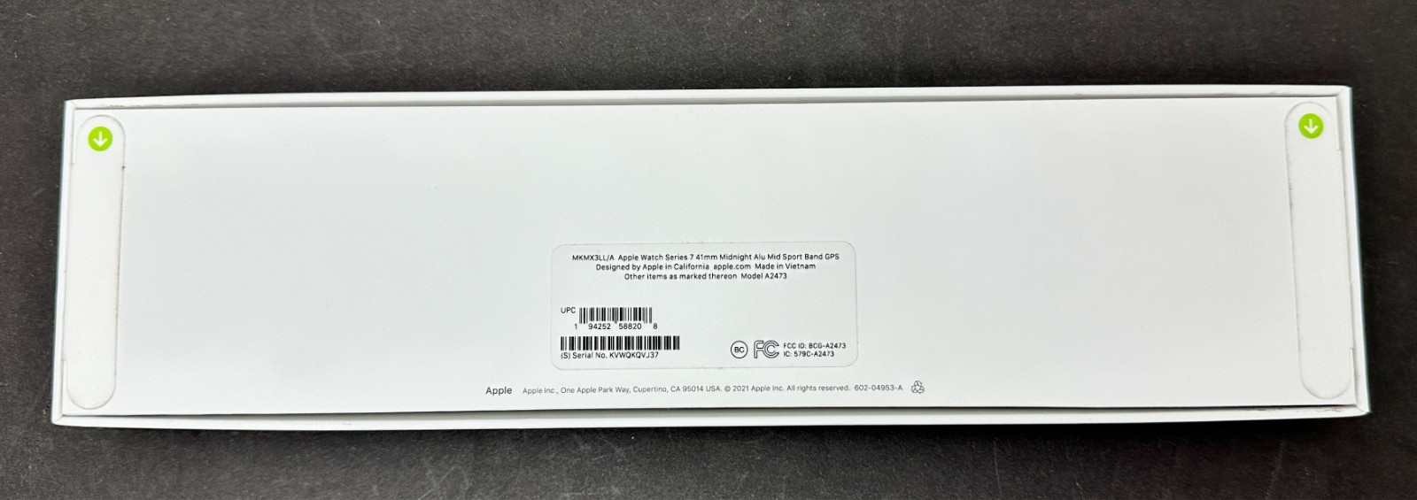 Apple Watch Series 7 Midnight Aluminum Mid Sport Band GPS 41mm Model A2473