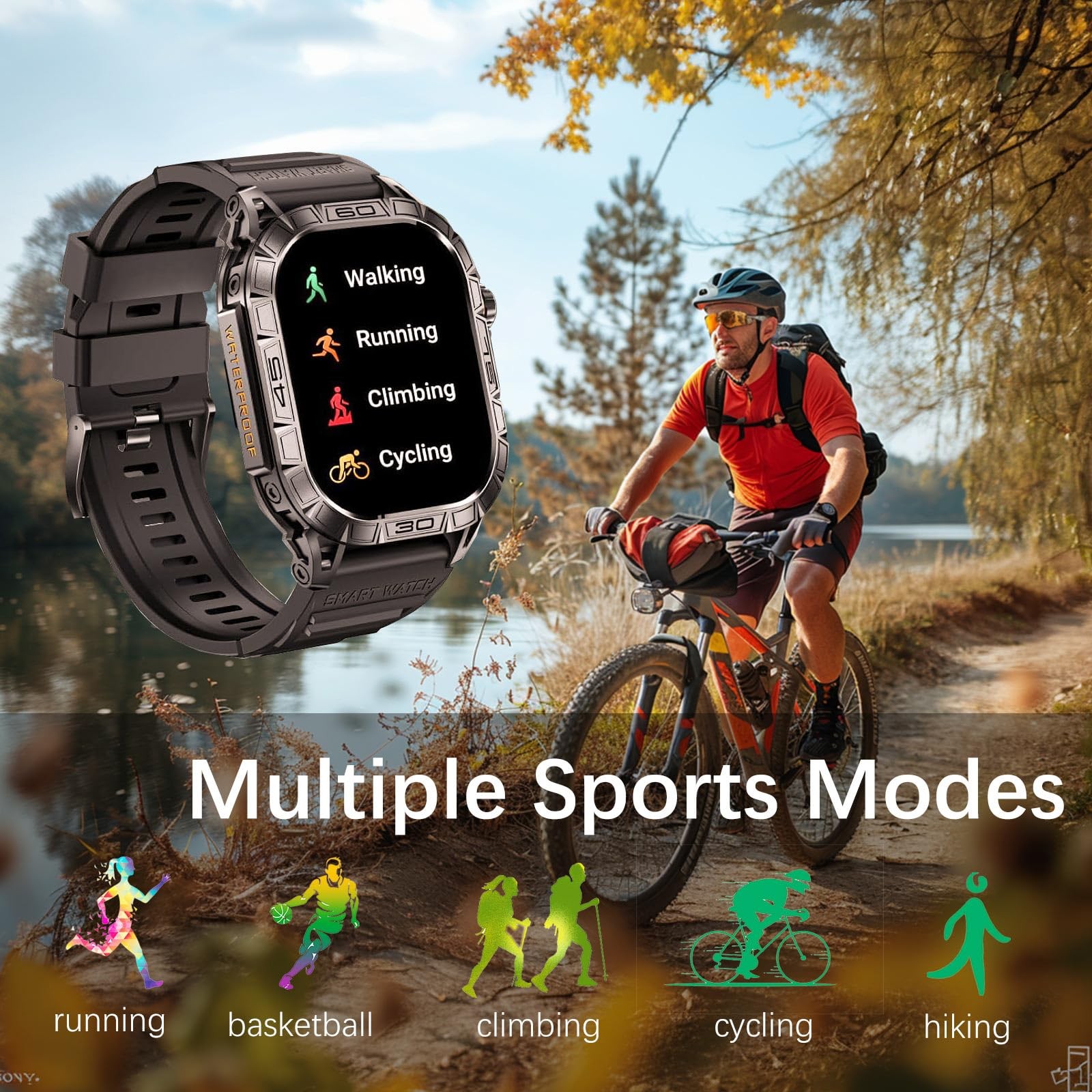 Invyxr Rugged Smart Watch Health Watches For Men Waterproof Smart Watches For