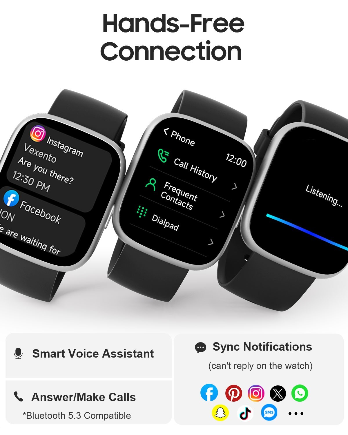 TOOBUR Smart Watch for Women Men, 1.83″ Fitness Tracker Watch With iOS & Android