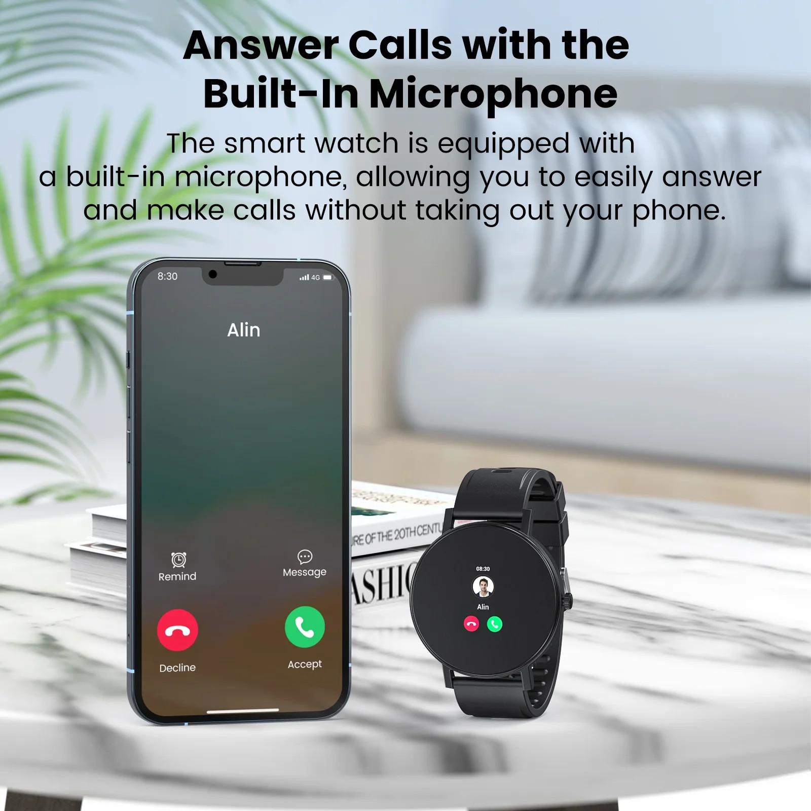 Smart Watch AMOLED Screen Call & Msg Sleep Monitor IP68 For iOS Android