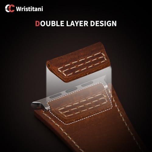 Top Genuine Leather Strap Compatible with Apple Watch Ultra 49mm Men
