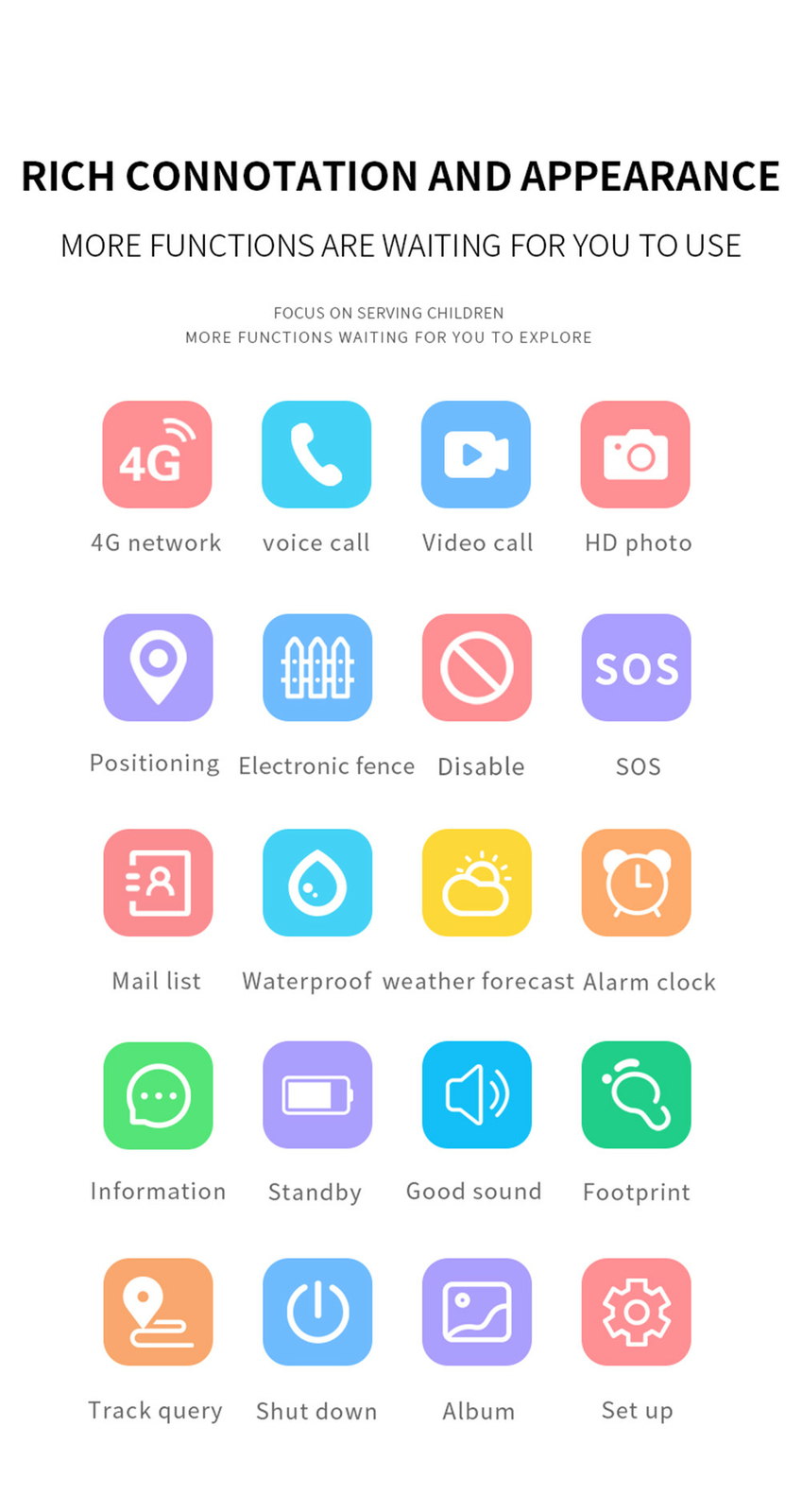 4G Kids Smart Watch Children Teens Phone Watches Camera Video Call for Gifts