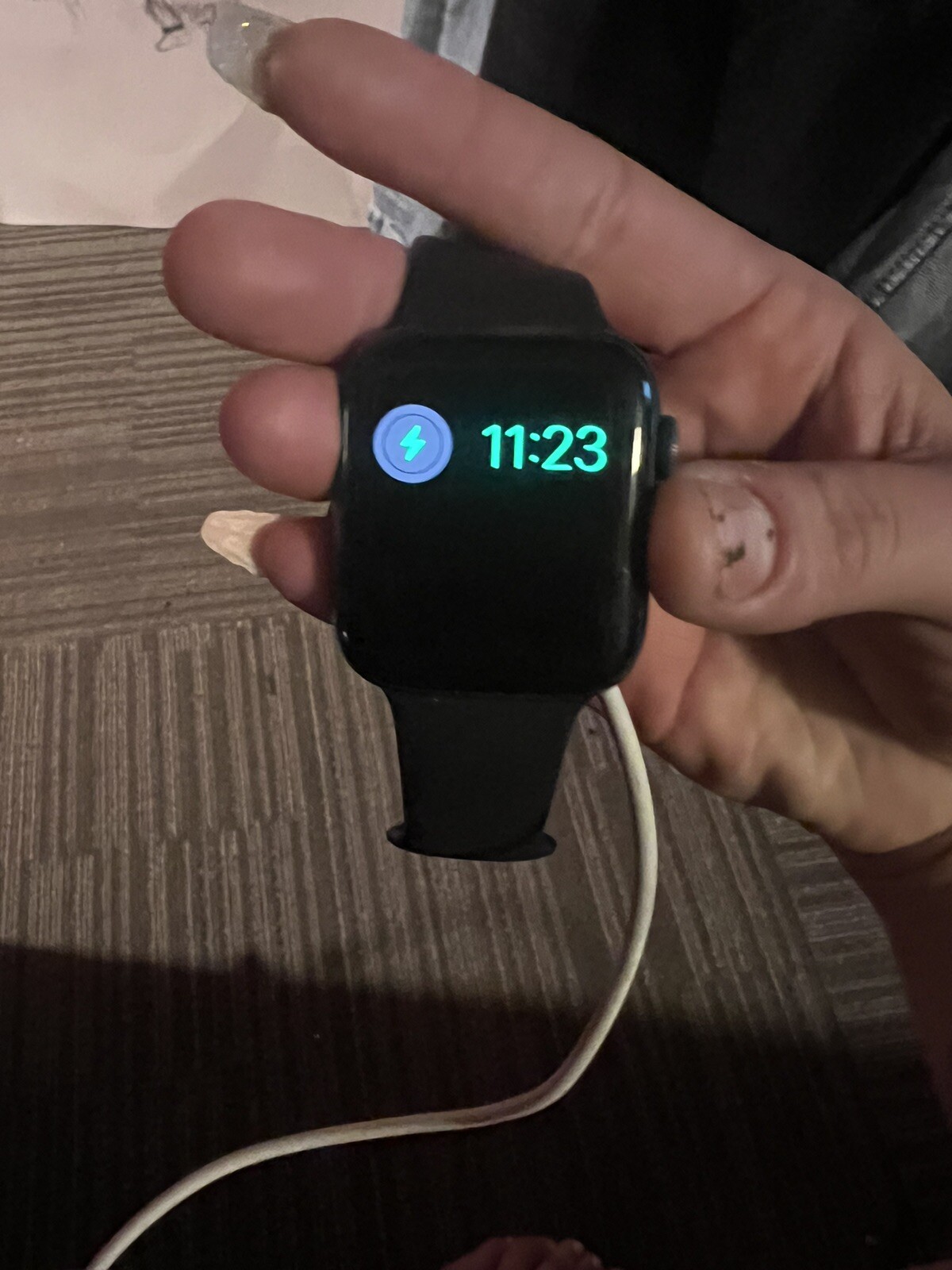 Apple Watch Series 5 44mm Space Gray Aluminum Case with Black Sport Band – S/M &