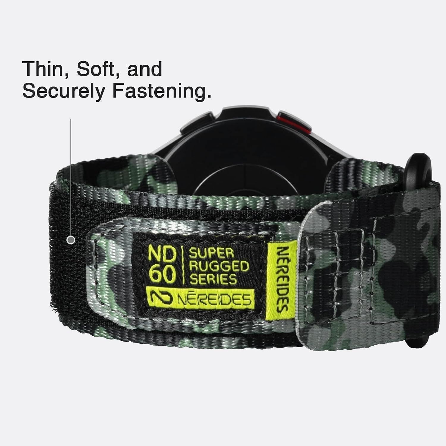 Nereides 20mm Nylon Sports Strap in Green Camo for Samsung Galaxy Watch 7 40mm