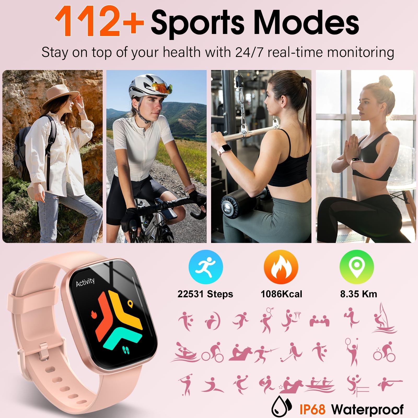 Smart Watch for Men Women(Answer/Make Call), 1.91″ HD Screen Smartwatch Heart…