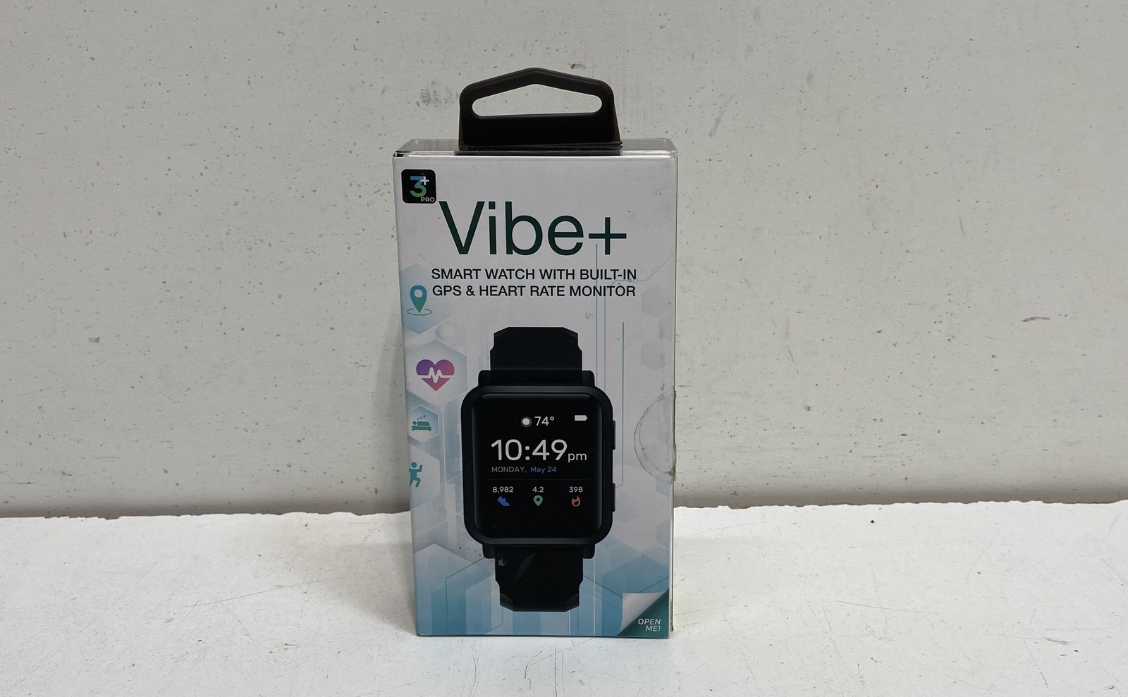 3Plus Vibe+ Smartwatch Built-in GPS Heart Rate Monitor Black Tested As-Is