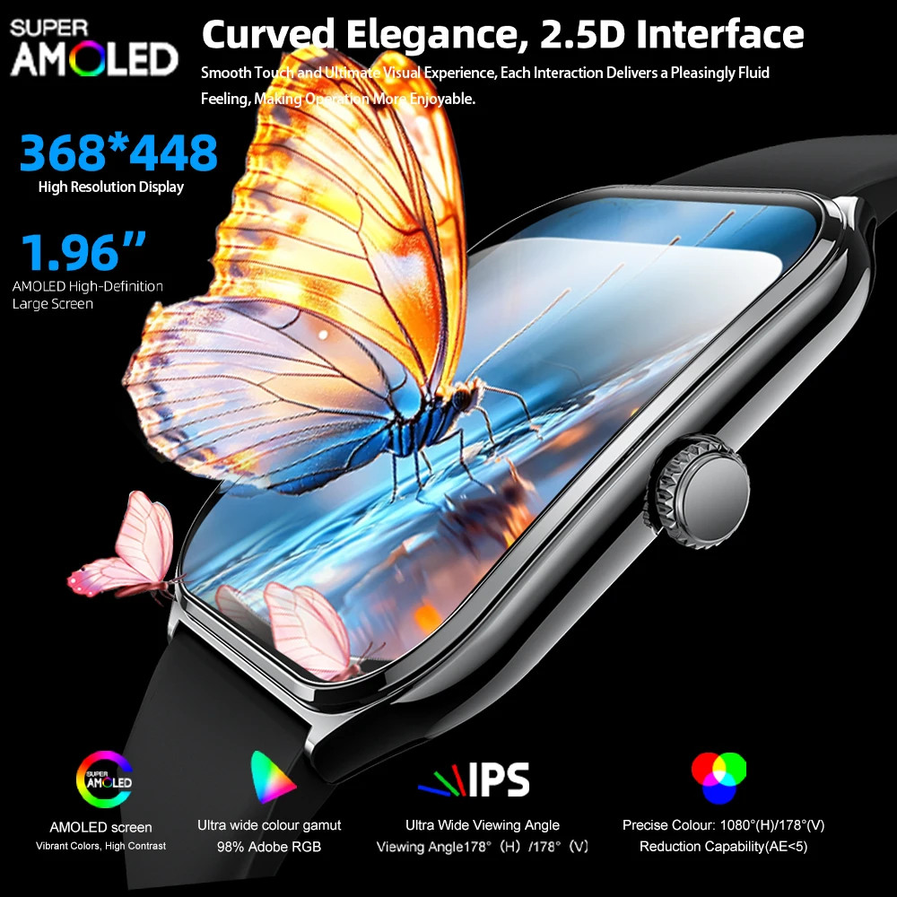 2026 New Smartwatch 1.96 inch Ultra-thin Bluetooth Call Health Monitor IP68