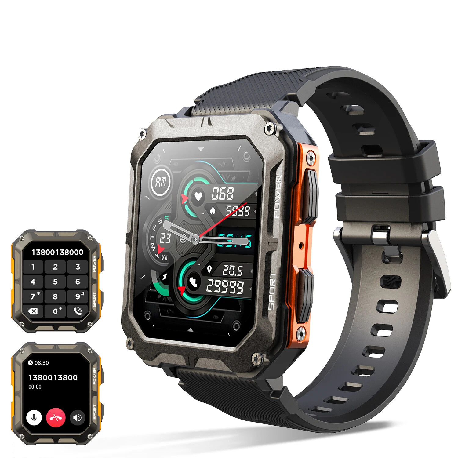 C20 Pro Smart Watch Voice Assistant BT Wireless Sports Waterproof Android iOS