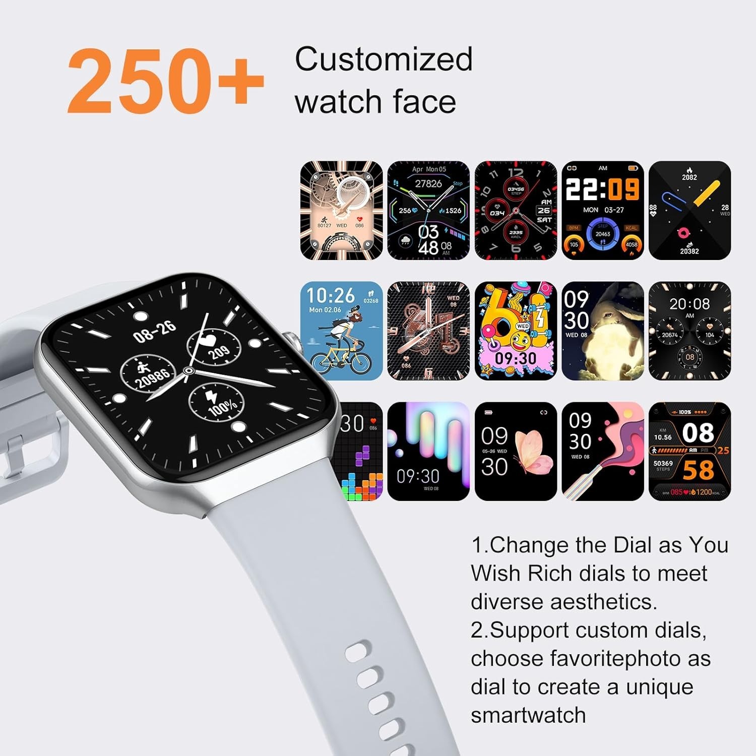 2025 Smart Watch for Men & Women – 1.96″ HD Fitness Tracker, Waterproof