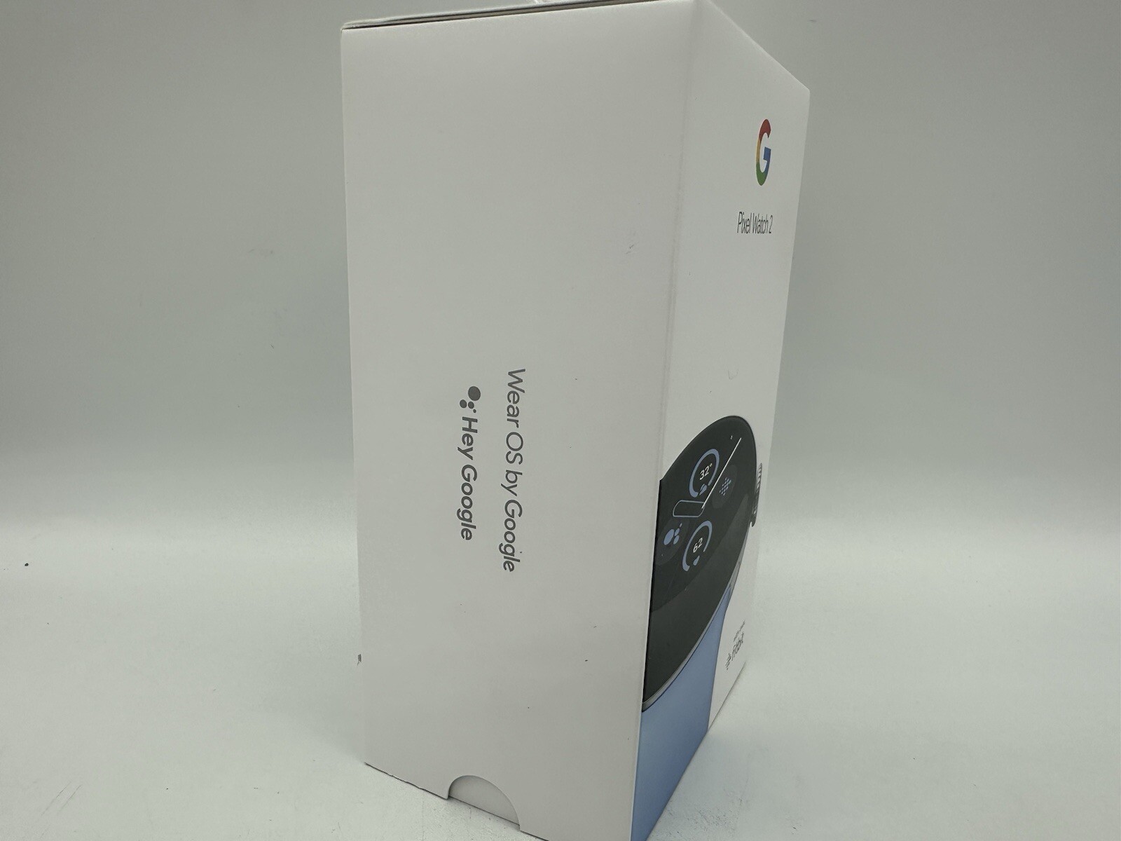 Google Pixel Watch 2 Wi-Fi 41mm Silver Aluminum Case Blue Band GA05032-US New