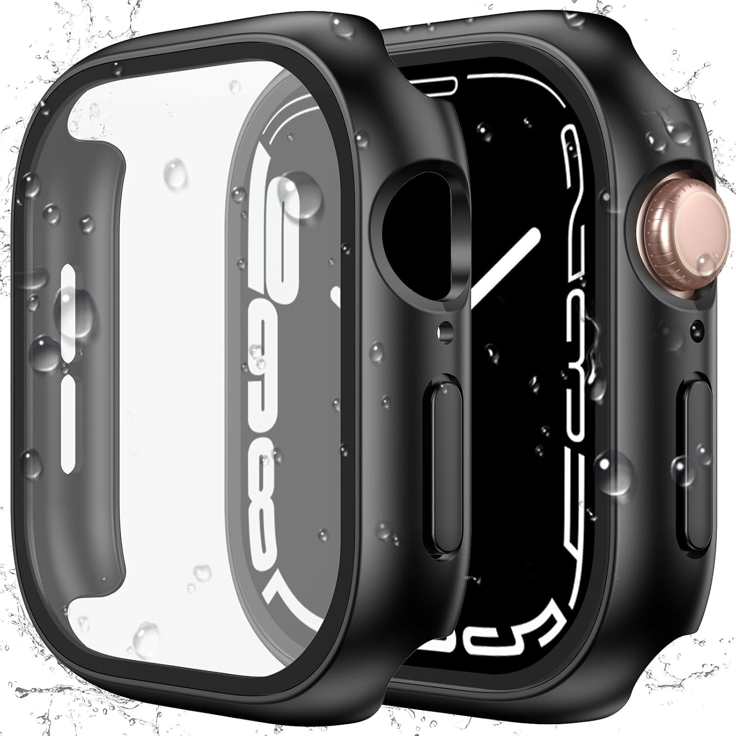 2 in 1 Waterproof Case for Apple Watch Series 4 5 6 44mm Built-in Tempered Glass