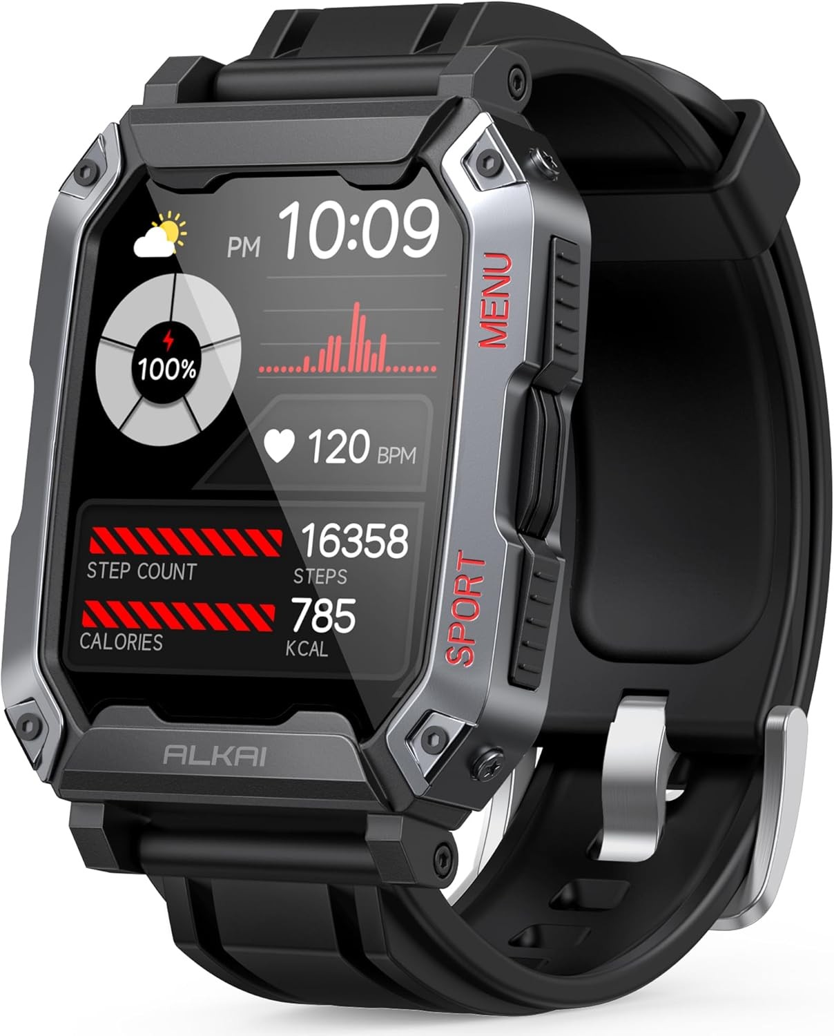 2.02″ Smart Watch For Men 5ATM Waterproof Military Sport Watch For Android iOS