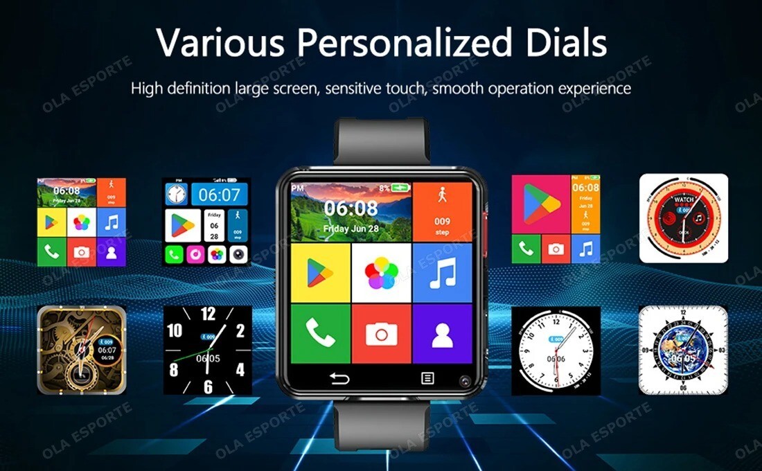 Mini Smartphone Watch Connected 0.1oz Android 11 Screen HD 2.64 ” 1200MAH