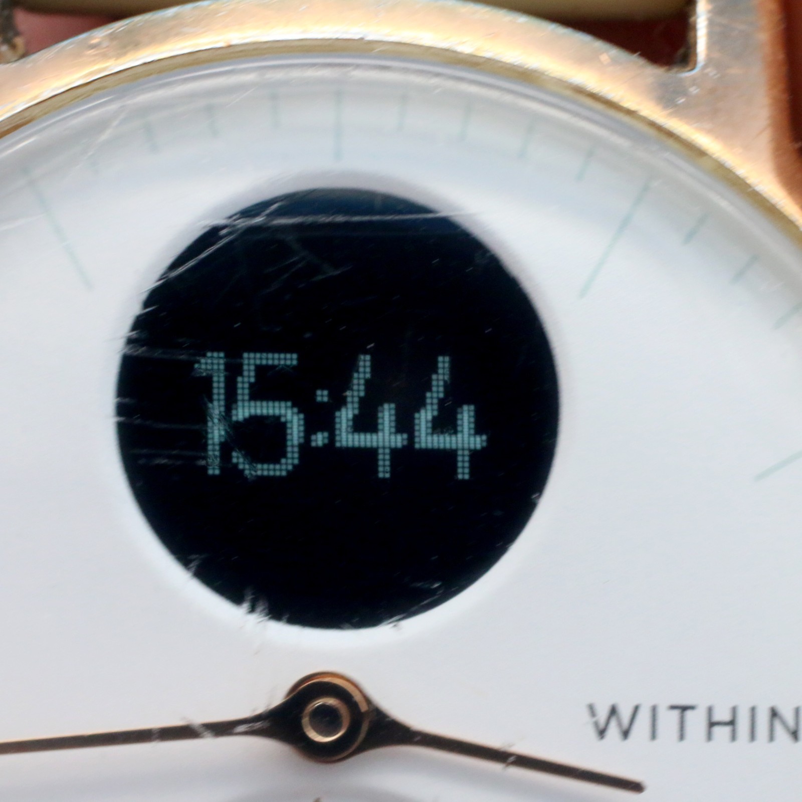 Withings Steel HR Hybrid Smartwatch White Gold Gray Fitness Heart Rate Tracker