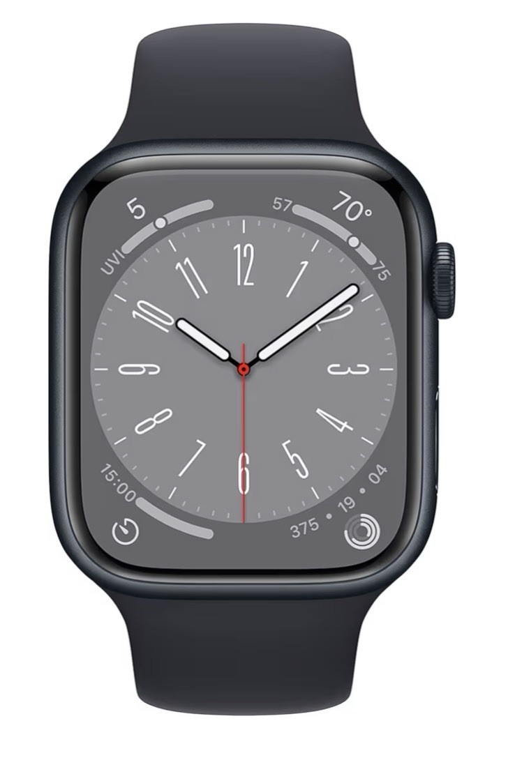 Apple Watch Series 8 GPS 45mm Midnight Aluminum Case Sport Band M/L Preowned