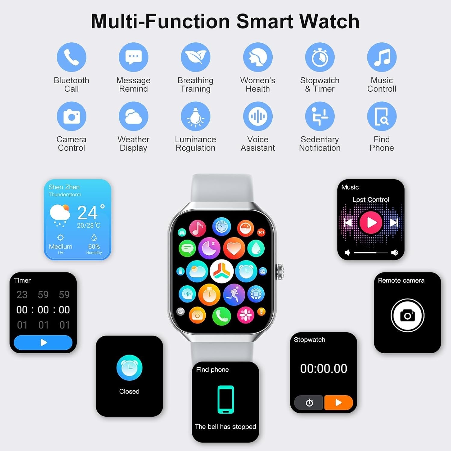 2025 Smart Watch for Men & Women – 1.96″ HD Fitness Tracker, Waterproof