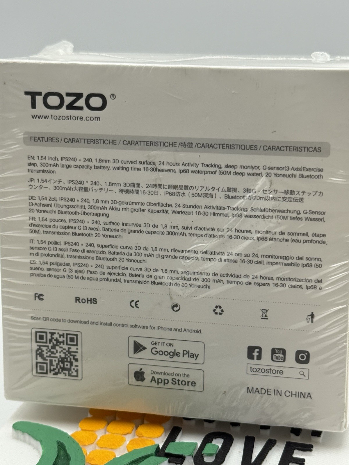 TOZO S1 Smartwatch 1.54″ 5.0 Activity Tracker Waterproof Watch Bluetooth Call