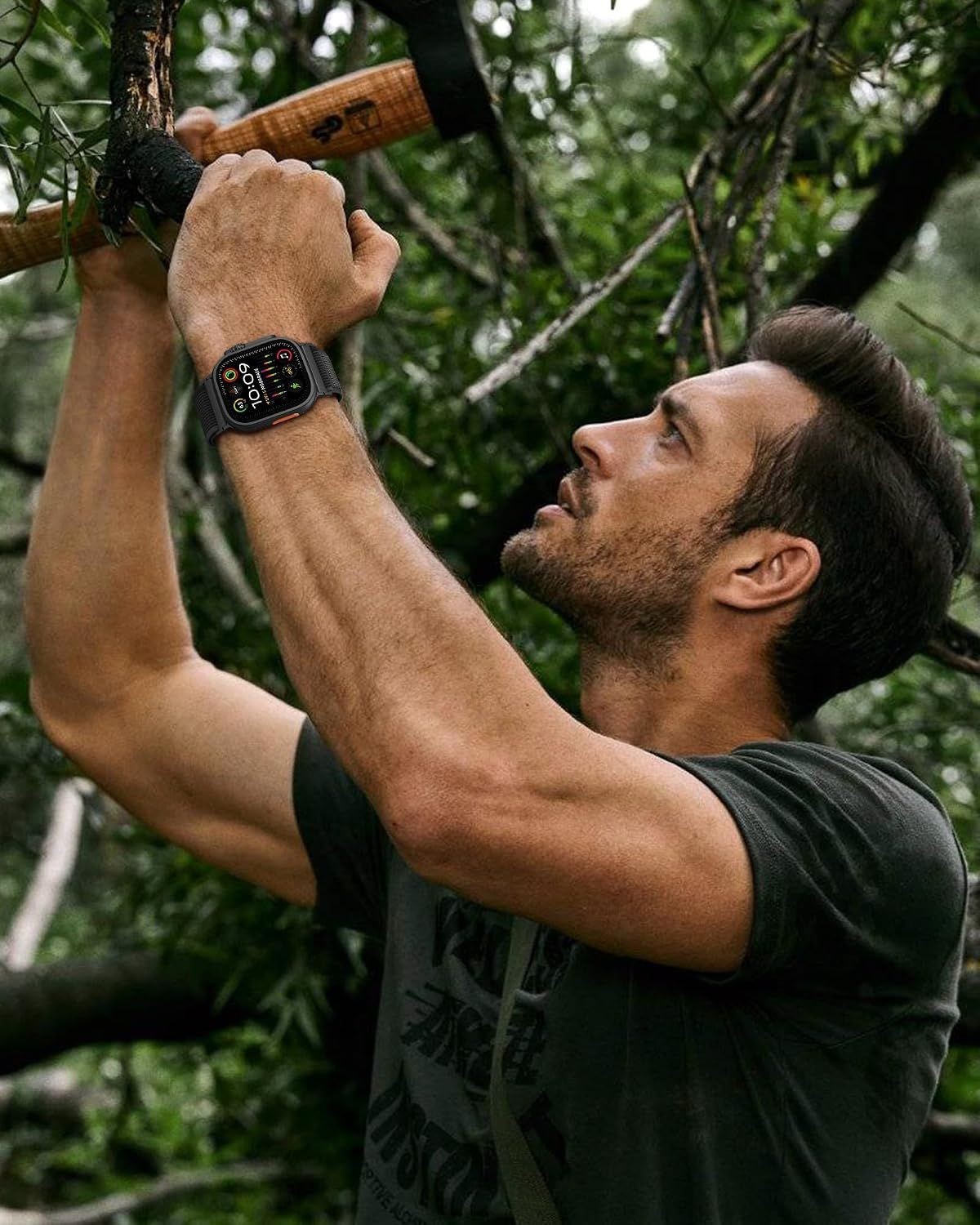 Rugged Adjustable Nylon Sport Band for Apple Watch Ultra 49mm, Compatible Strap