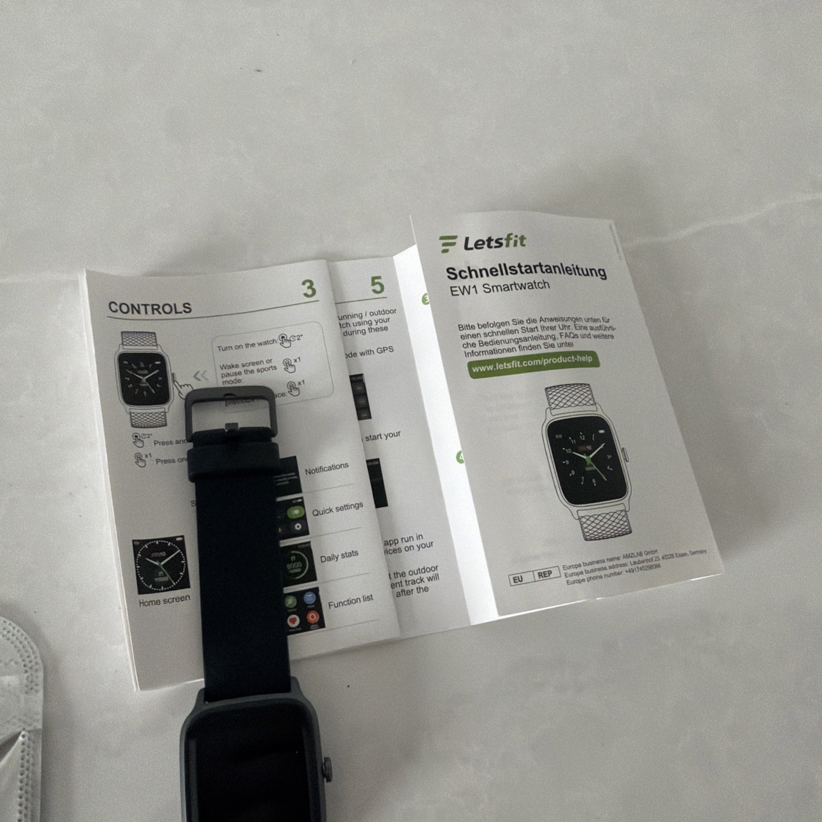 Letsfit EW1 Smart Watch Advanced Fitness & Health Tracking Black
