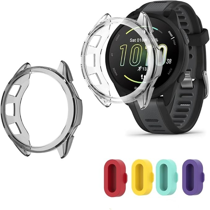 4 Pack TPU Cases for Garmin Forerunner 165 & 165 Music Soft Frame Protective Cov
