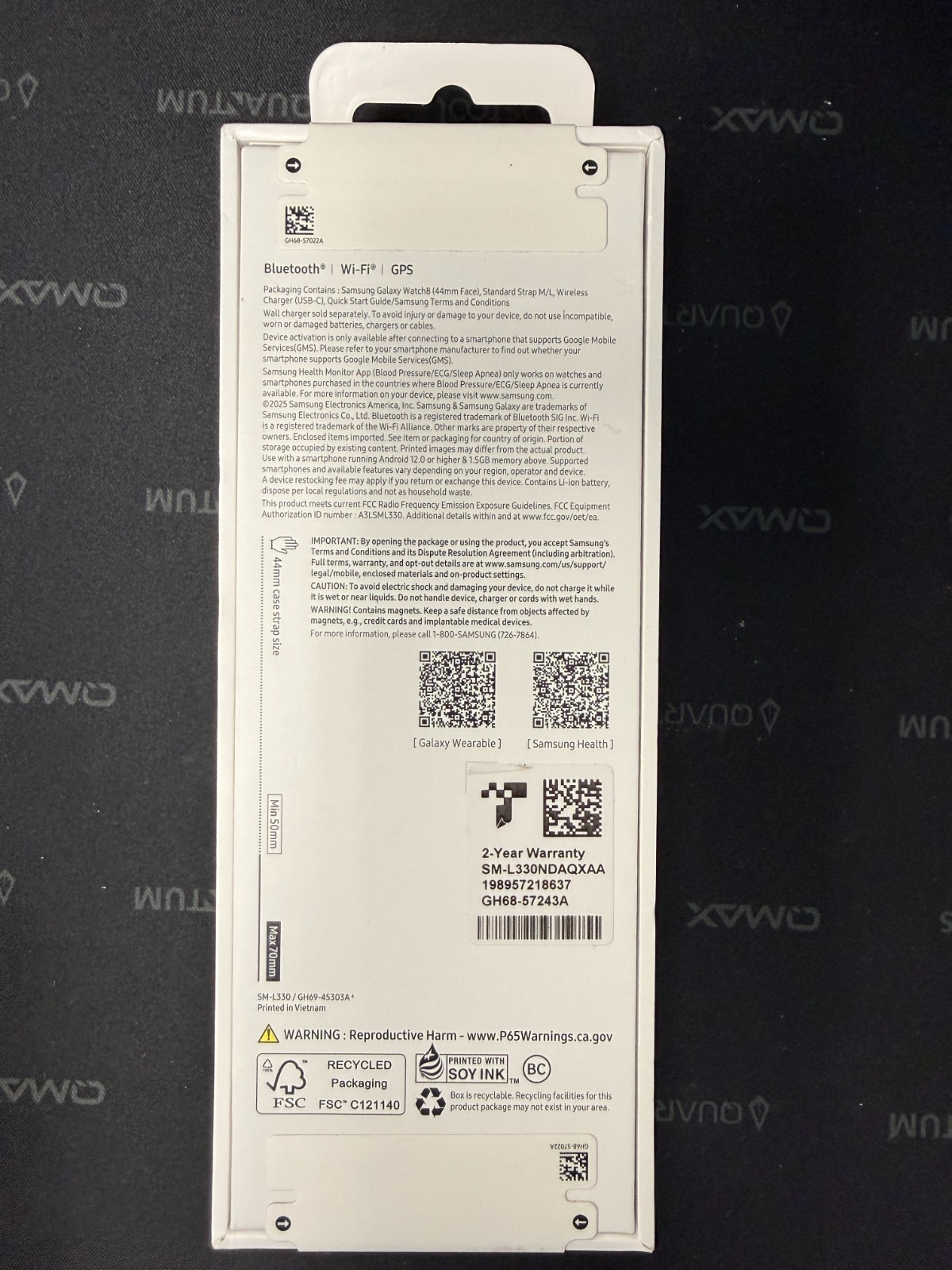 Samsung Galaxy Watch 8 44mm SM-L330 ,Graphite, GPS, WiFi ,Bluetooth