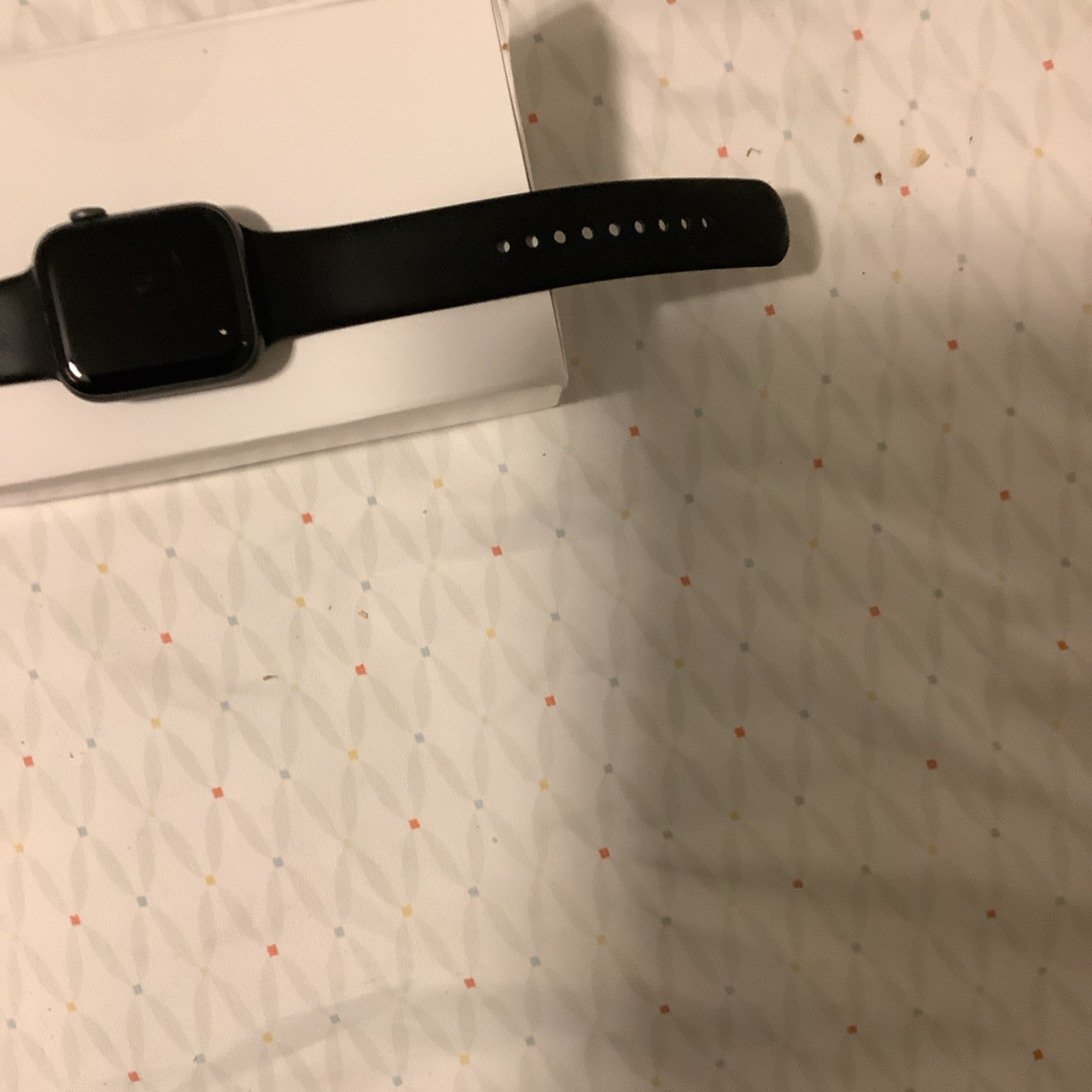 Apple Black Aluminum Smart Watch Silicone Band iOS Compatible