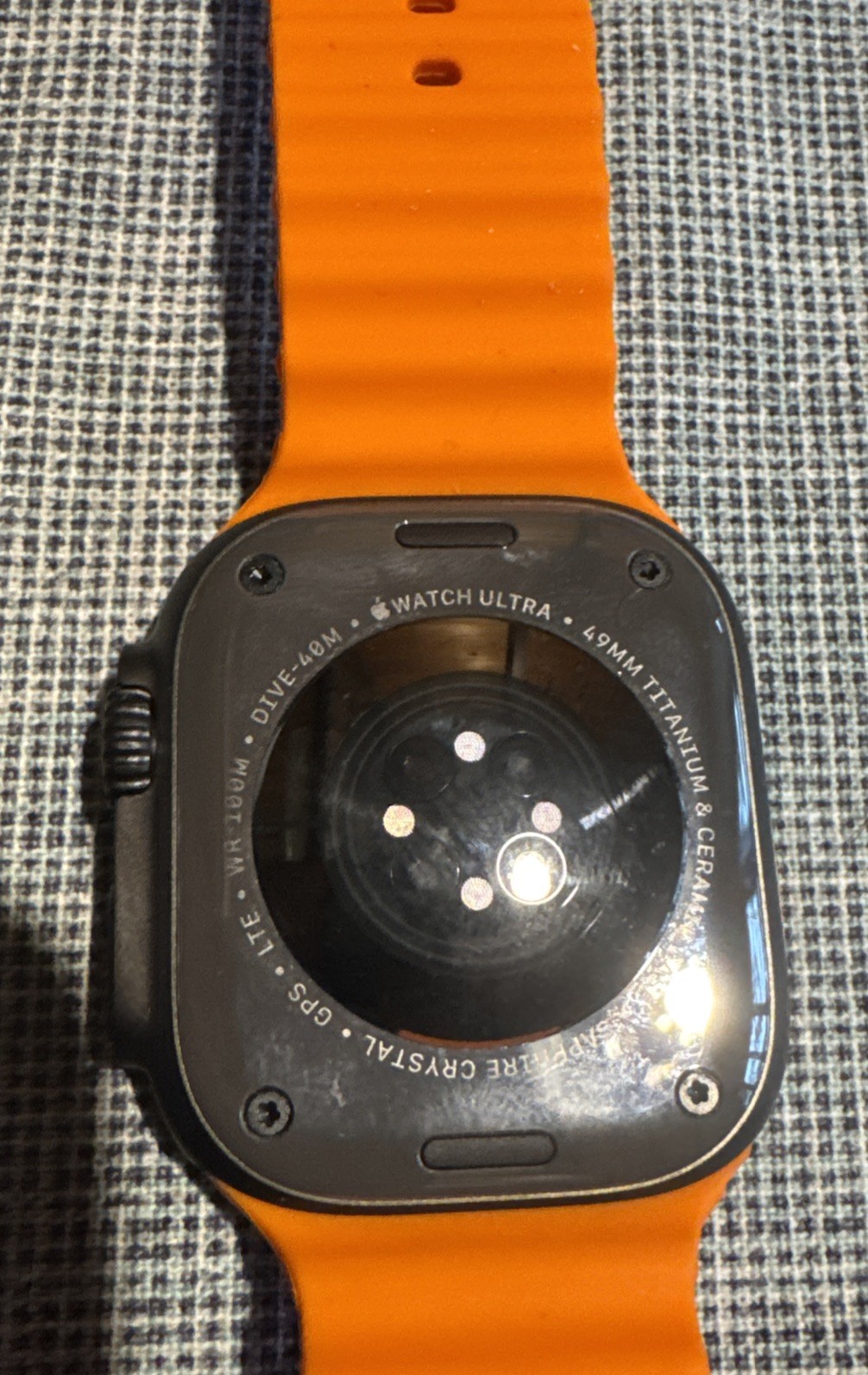 Apple Watch Ultra 2 49mm GPS + Cell Titanium Case w/ Orange Ocean Band MX4P3LW/A