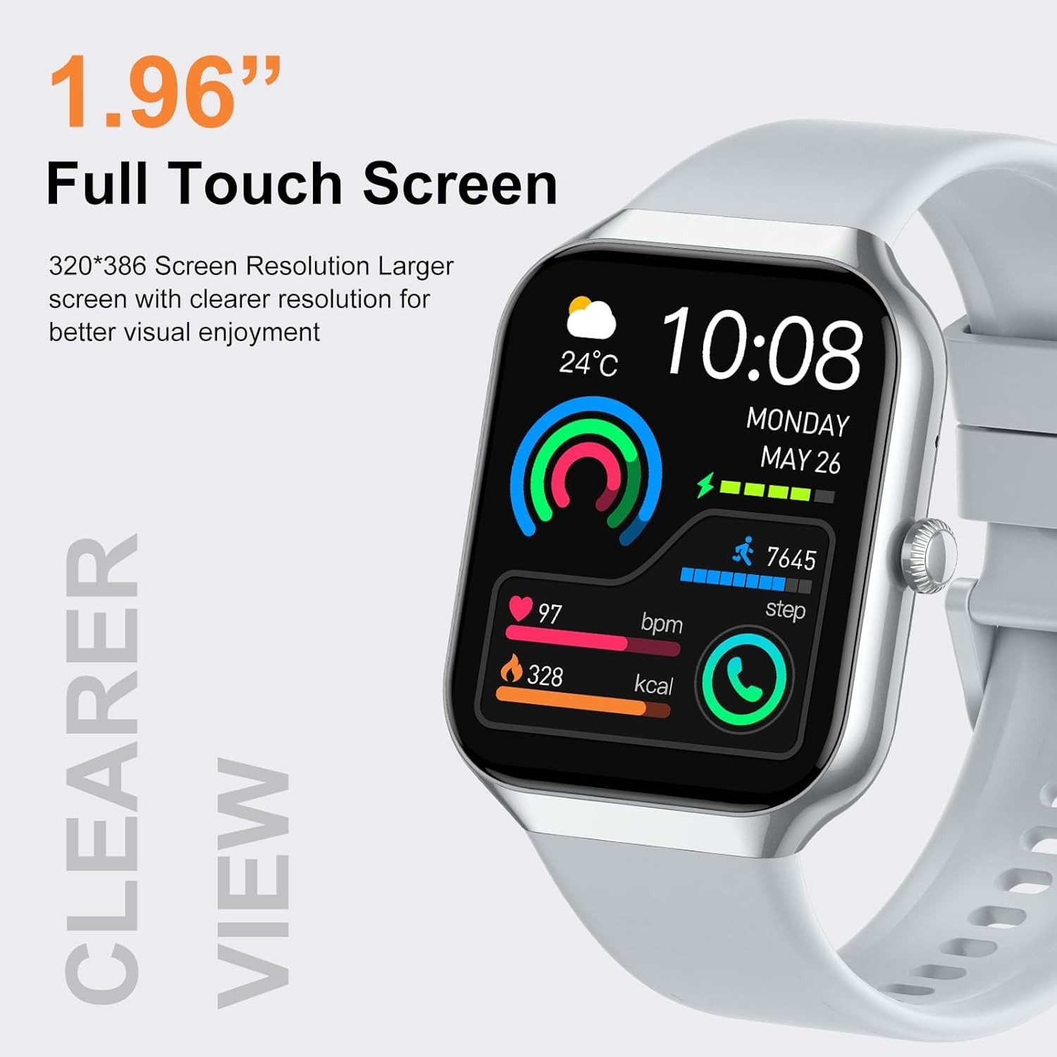 2025 Smart Watch for Men & Women – 1.96″ HD Fitness Tracker, Waterproof