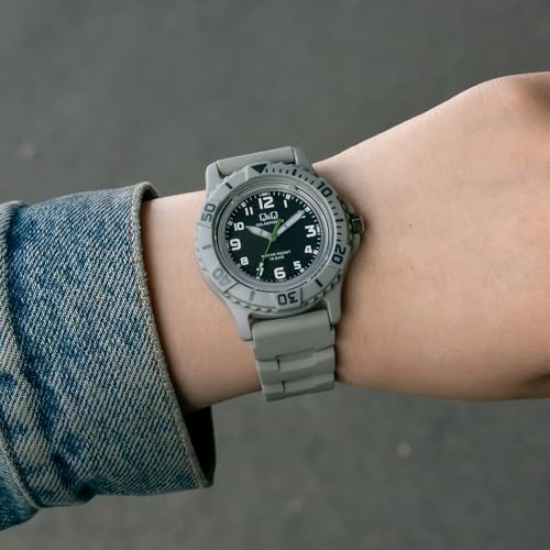 Citizen QQ Men’s Analog Solar Watch 10 ATM Water Resistant Urethane Strap Gray