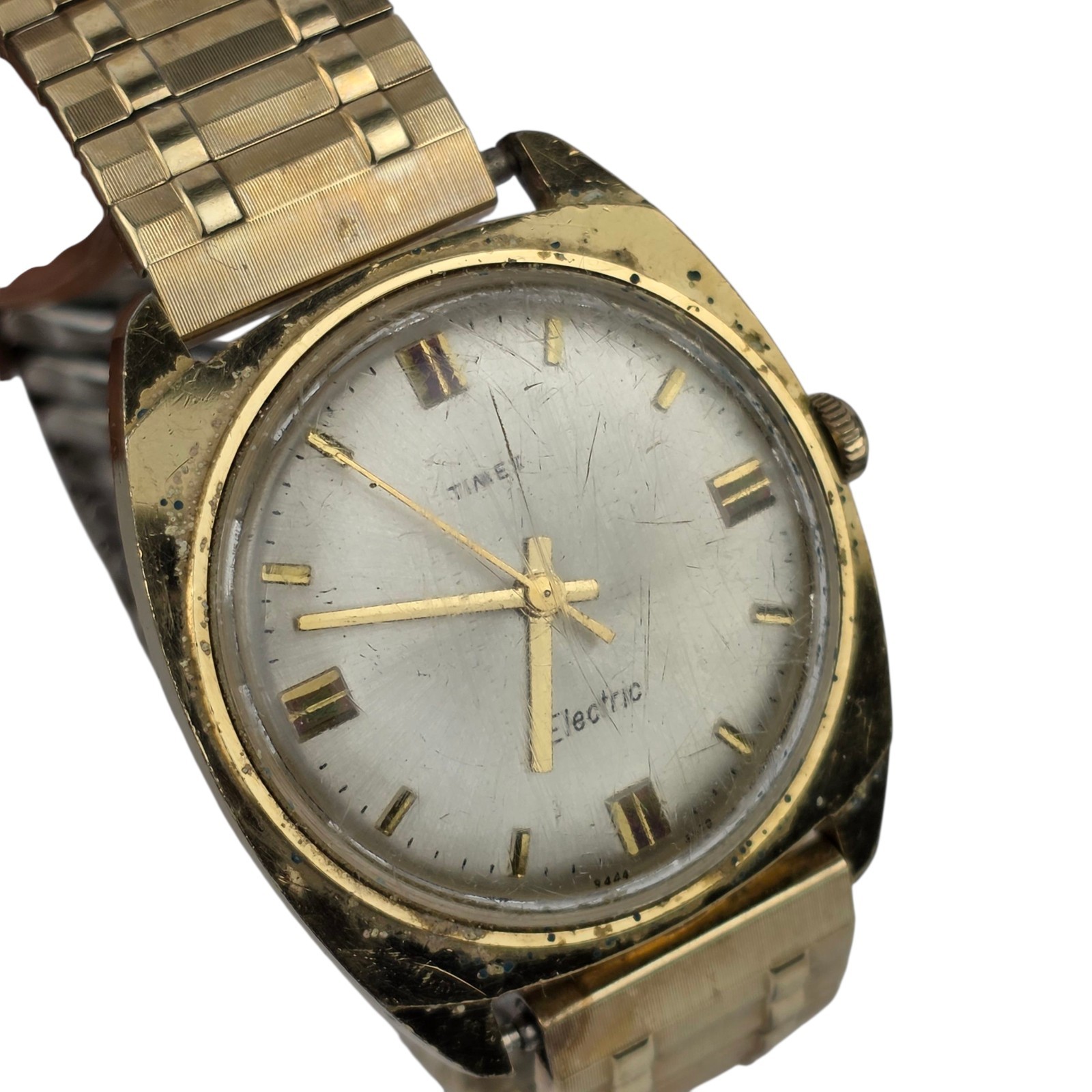 Vtg Timex Dial Gold Plated Electric Men’s Watch Untested for Parts Only